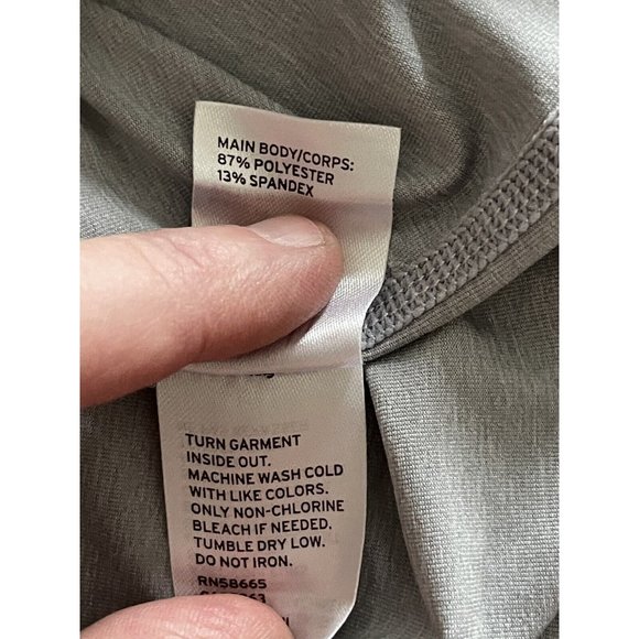 Zella Leia Run Long Sleeve Tee Shirt Top Gray Ventilated Reflective XL - Picture 8 of 10